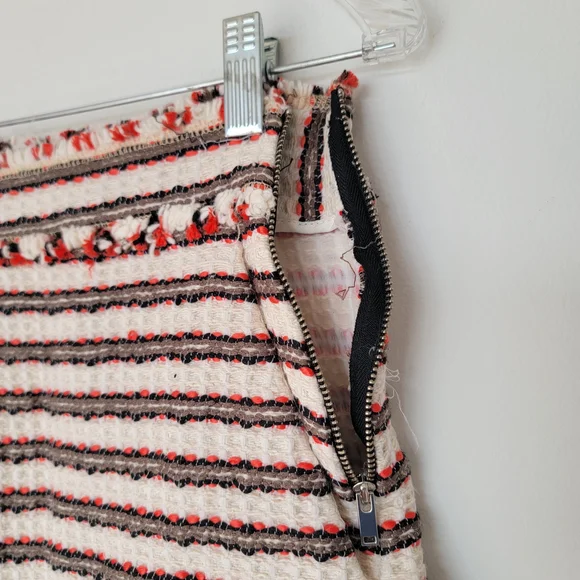 Zara High Waist Shorts with Stripes - Cream, Black, Red - Picture 8 of 10